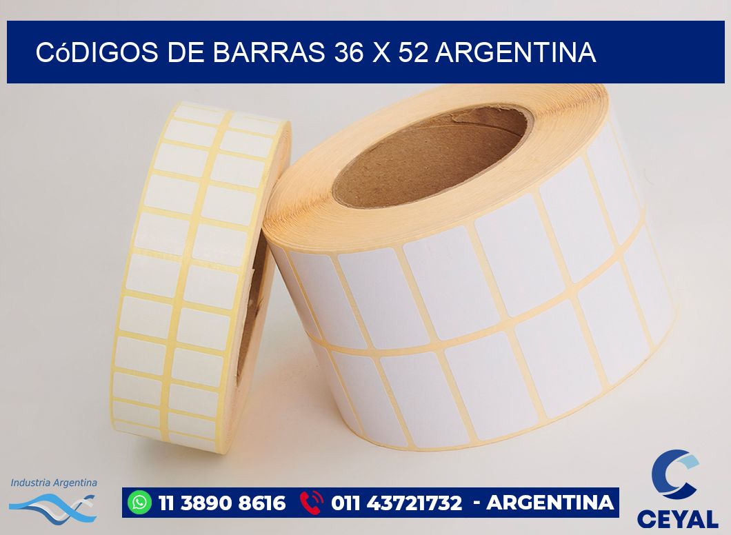Códigos de Barras 36 x 52 argentina