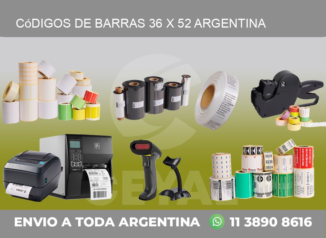 Códigos de Barras 36 x 52 argentina