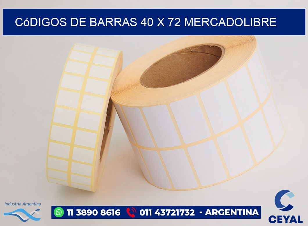Códigos de Barras 40 x 72 MERCADOLIBRE