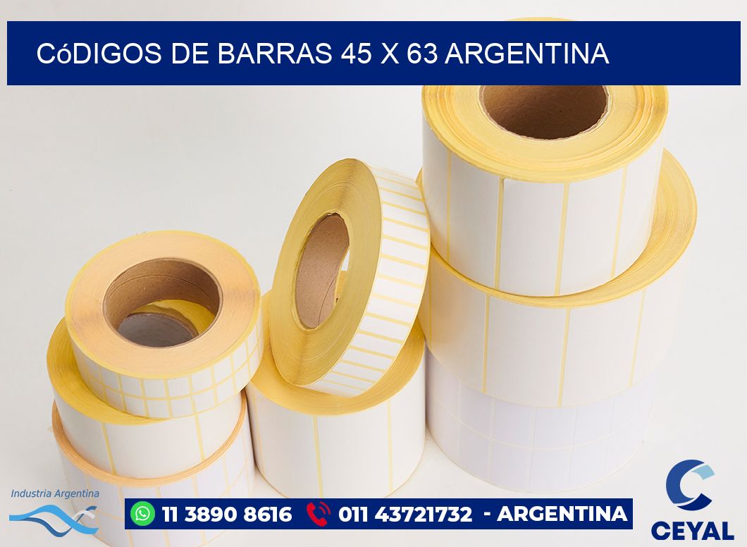 Códigos de Barras 45 x 63 argentina