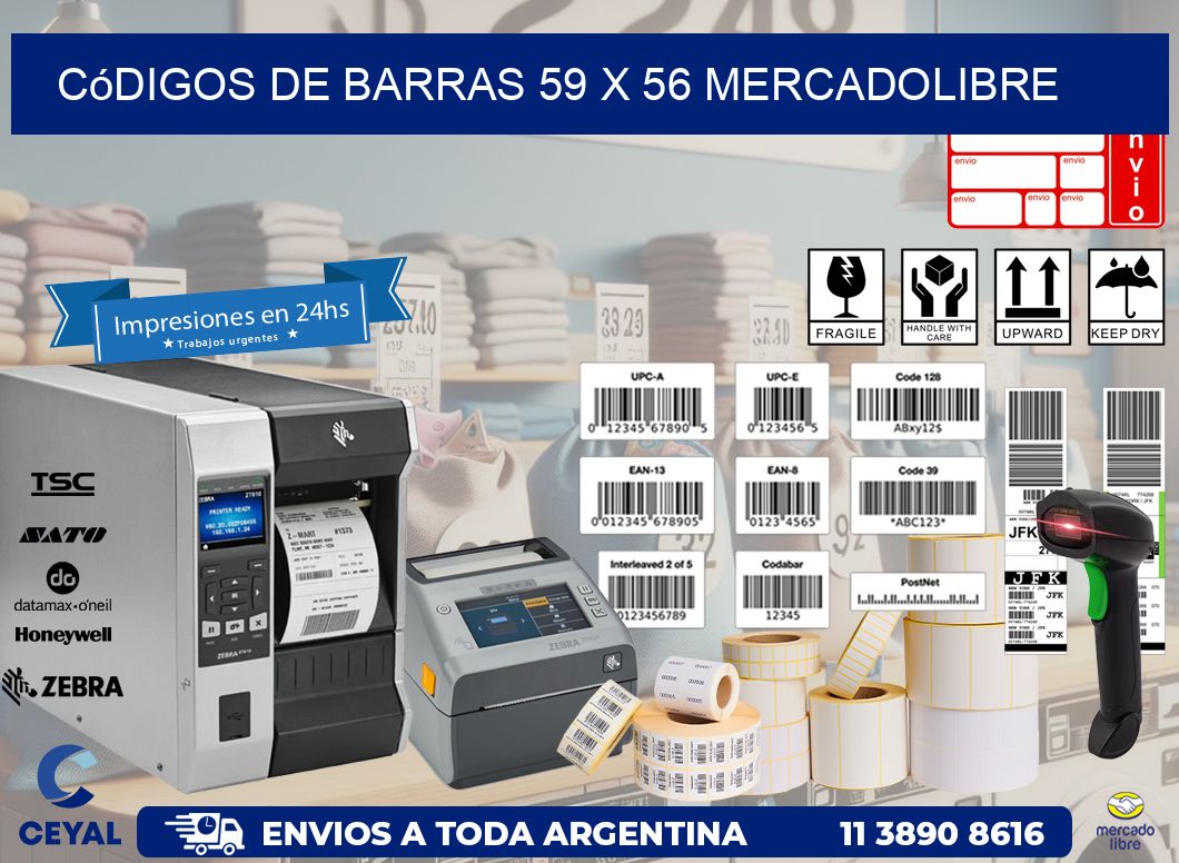 Códigos de Barras 59 x 56 MERCADOLIBRE