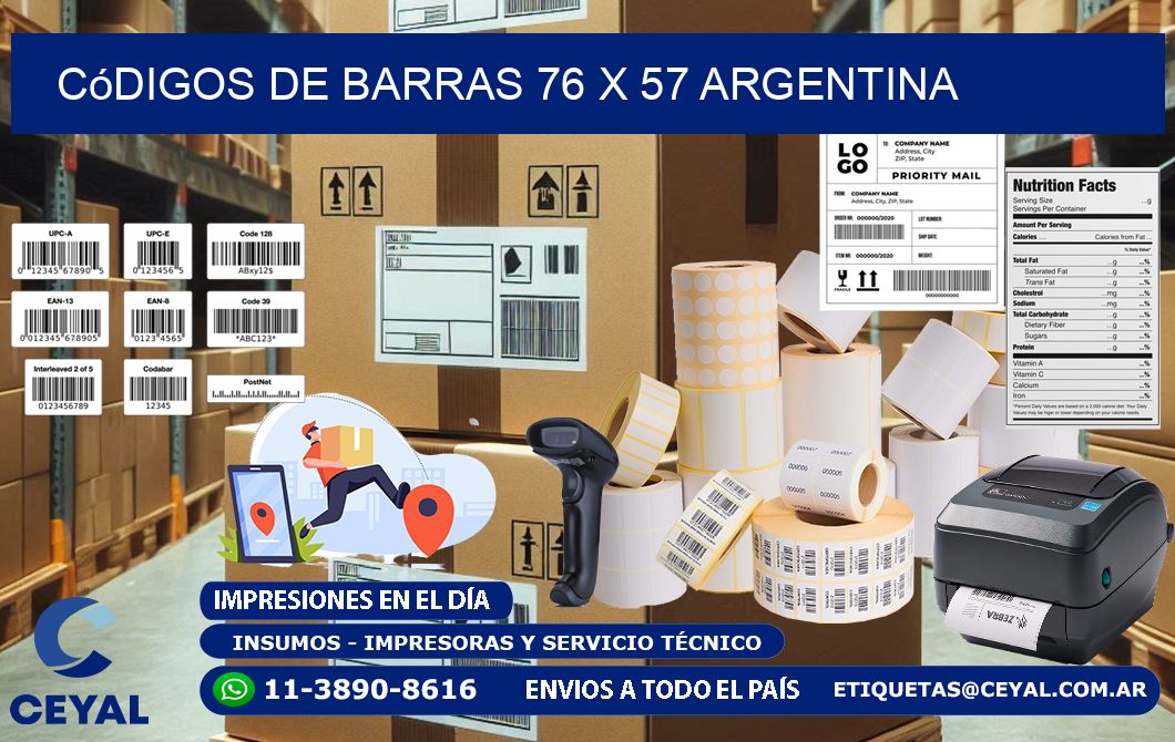 Códigos de Barras 76 x 57 argentina