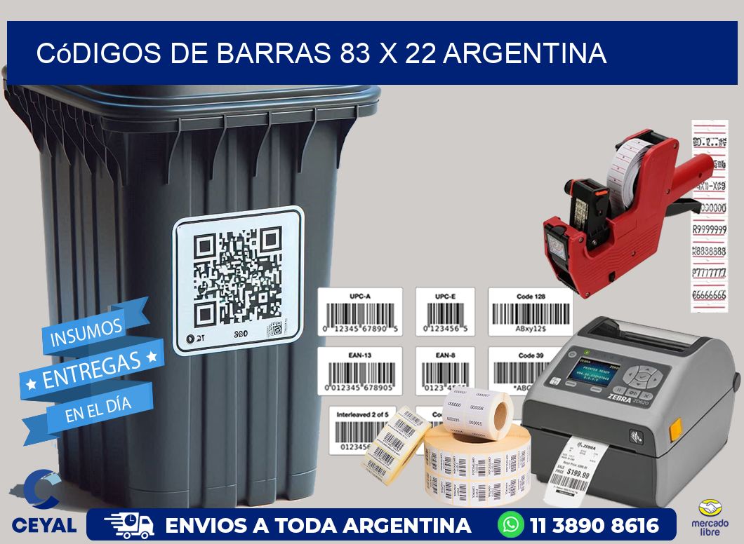 Códigos de Barras 83 x 22 argentina