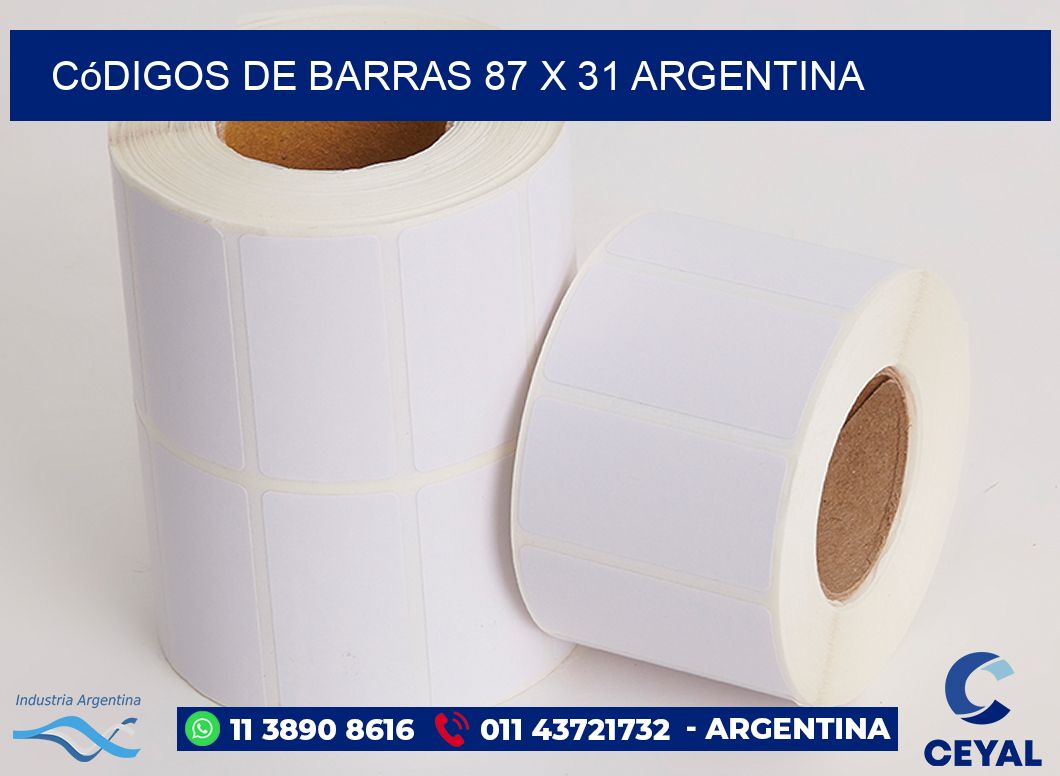 Códigos de Barras 87 x 31 argentina