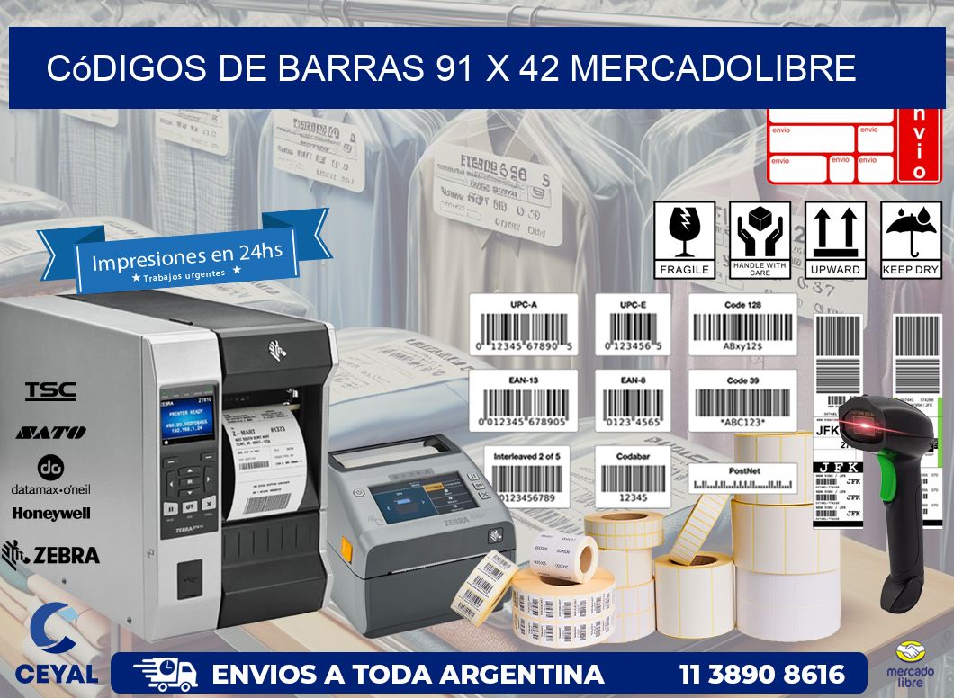 Códigos de Barras 91 x 42 MERCADOLIBRE