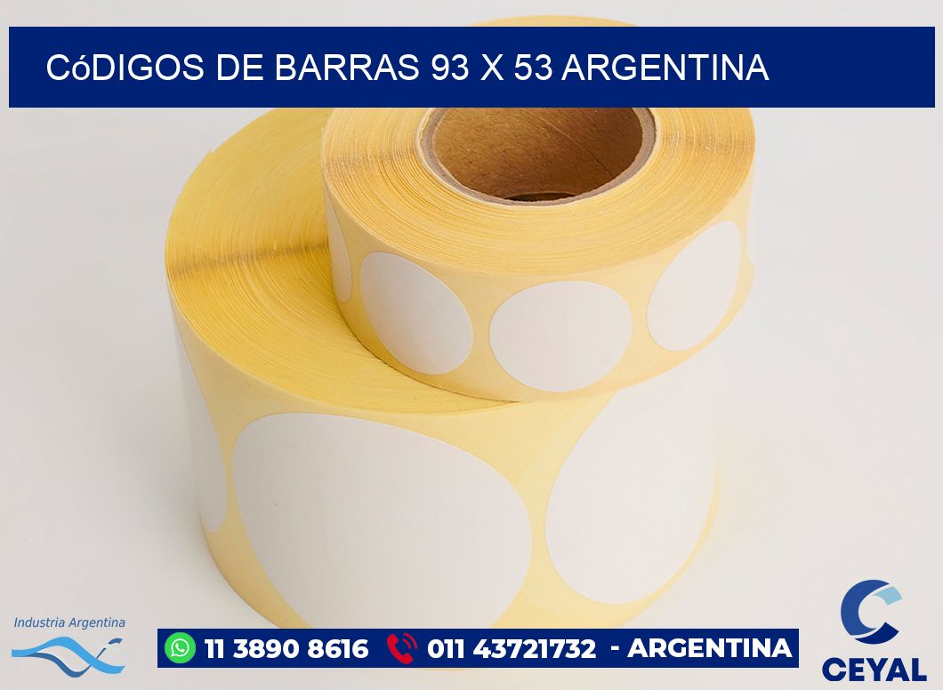 Códigos de Barras 93 x 53 argentina