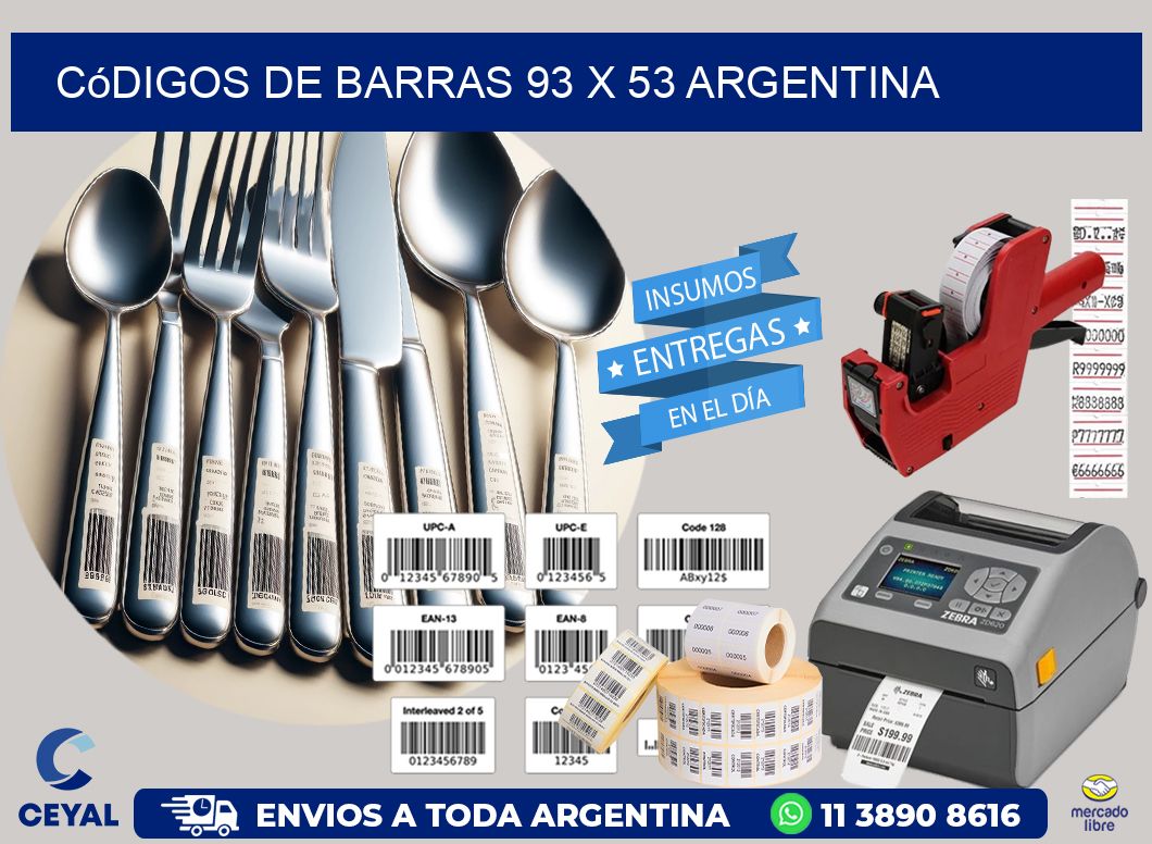 Códigos de Barras 93 x 53 argentina