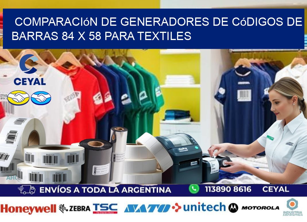 Comparación de Generadores de Códigos de Barras 84 x 58 para Textiles
