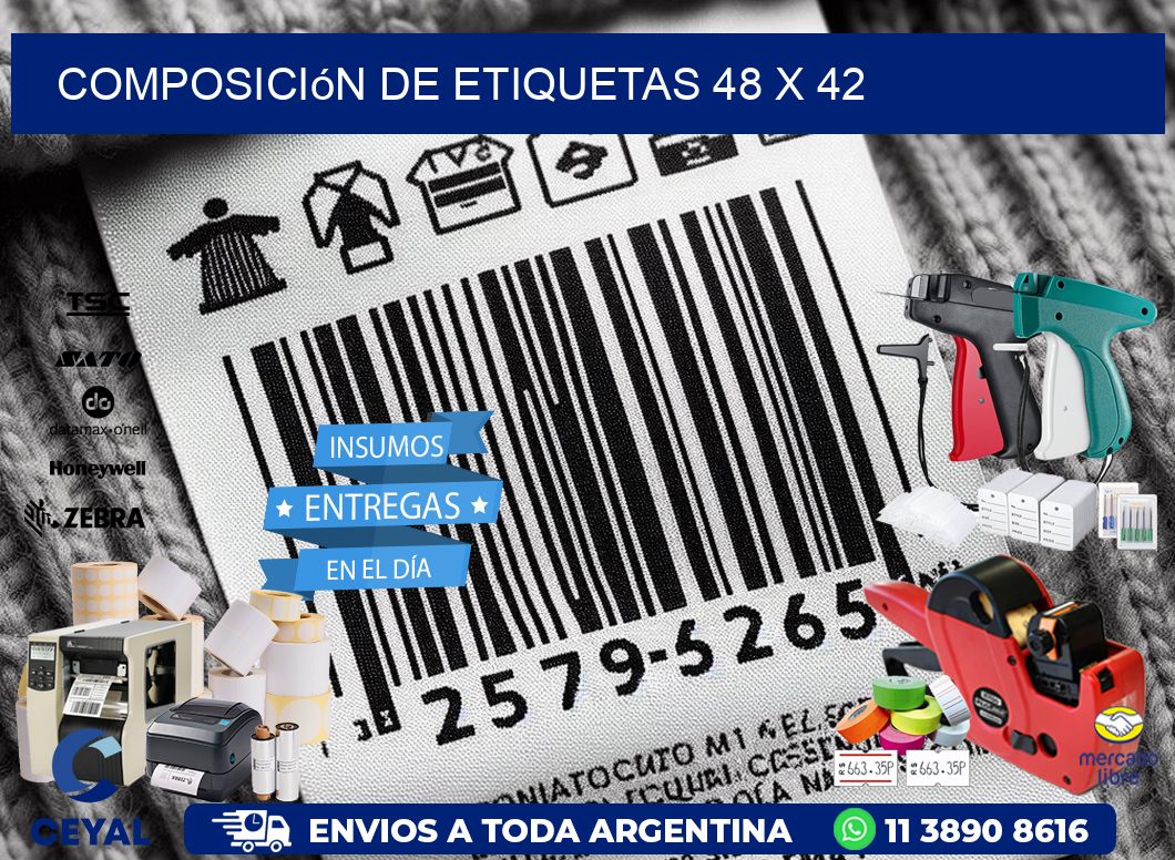 Composición de etiquetas 48 x 42