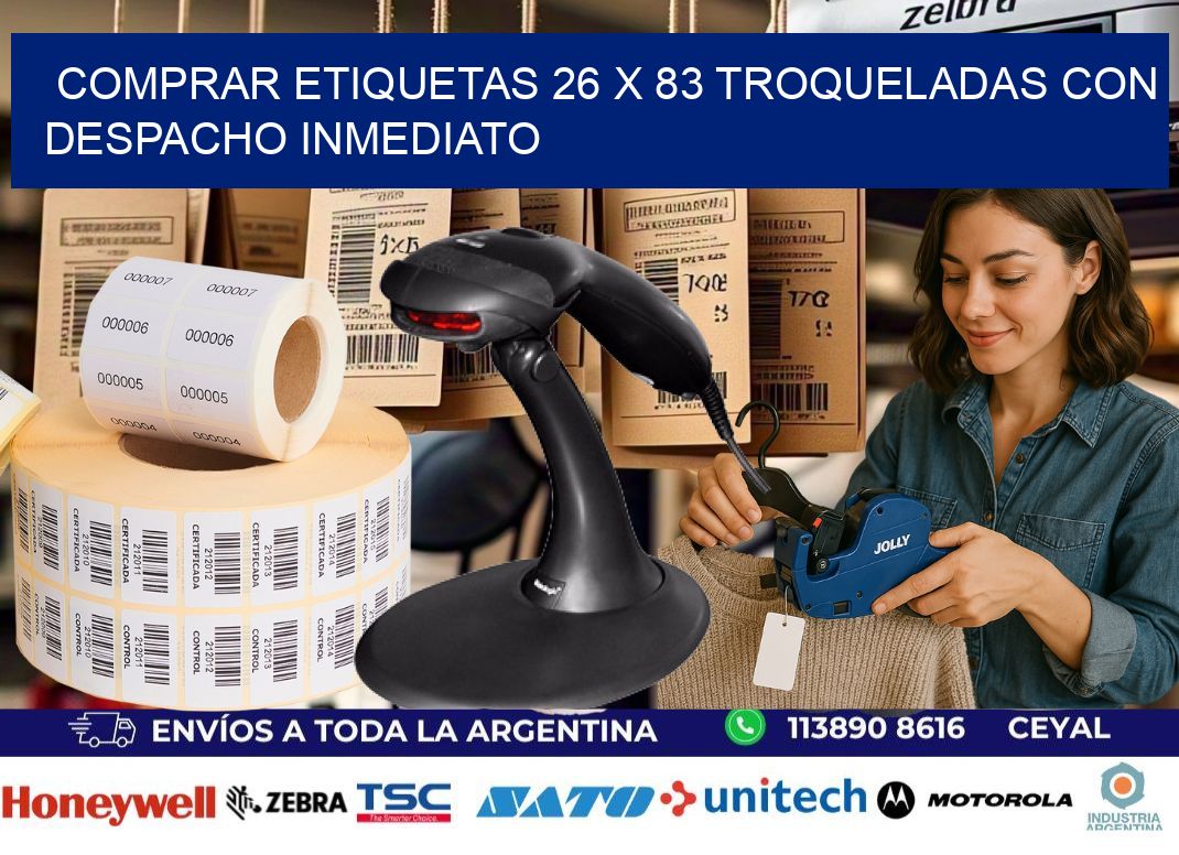 Comprar etiquetas 26 x 83 troqueladas con despacho inmediato