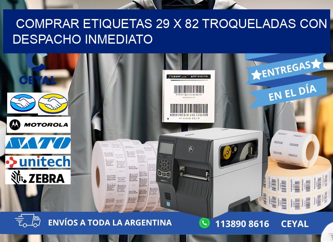 Comprar etiquetas 29 x 82 troqueladas con despacho inmediato