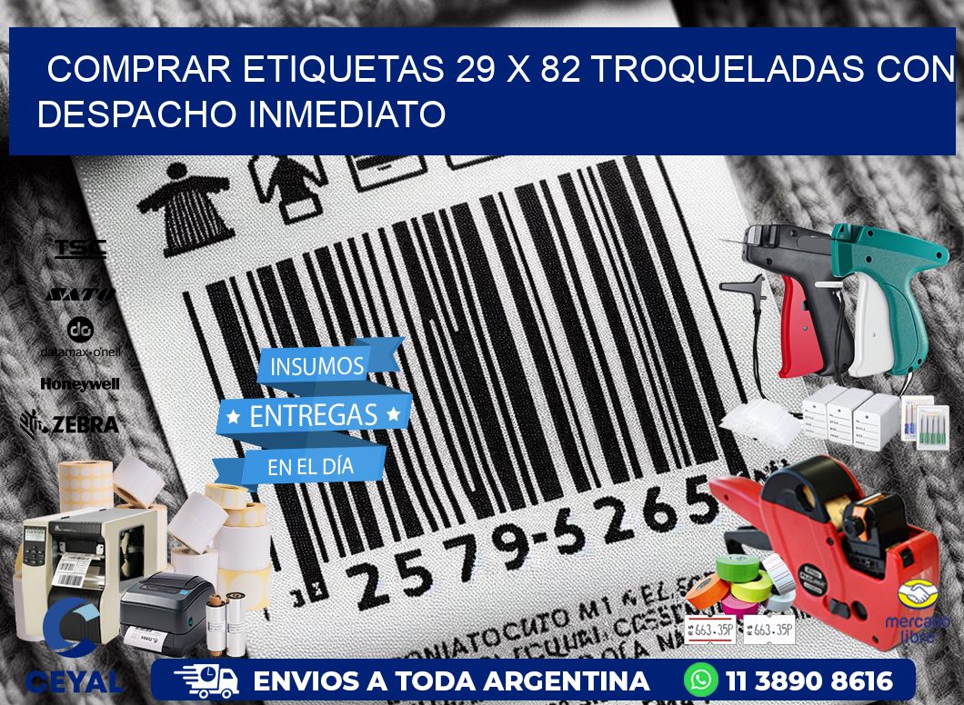 Comprar etiquetas 29 x 82 troqueladas con despacho inmediato