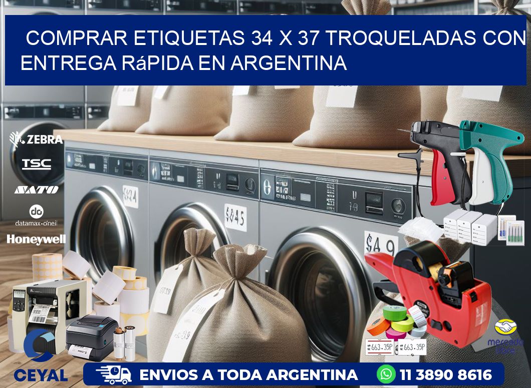 Comprar etiquetas 34 x 37 troqueladas con entrega rápida en Argentina
