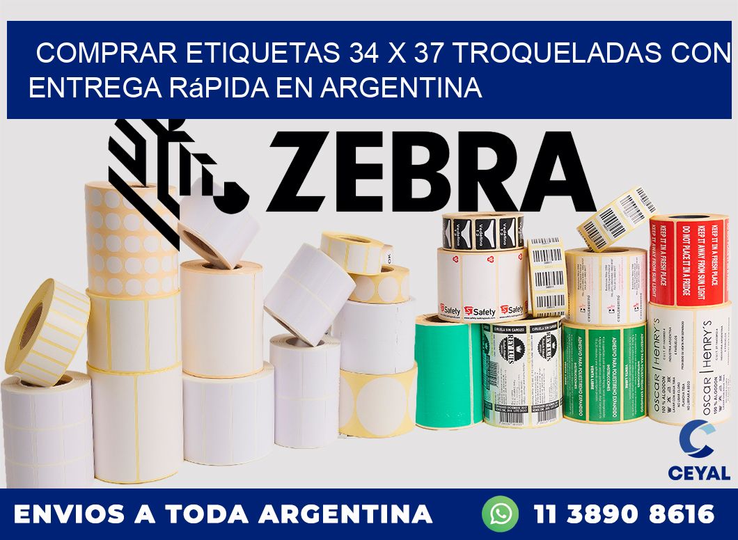 Comprar etiquetas 34 x 37 troqueladas con entrega rápida en Argentina