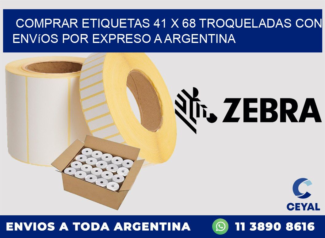 Comprar etiquetas 41 x 68 troqueladas con envíos por expreso a Argentina
