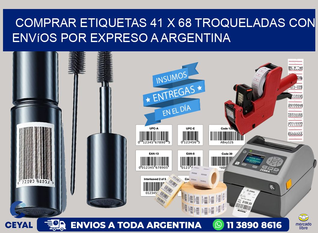 Comprar etiquetas 41 x 68 troqueladas con envíos por expreso a Argentina