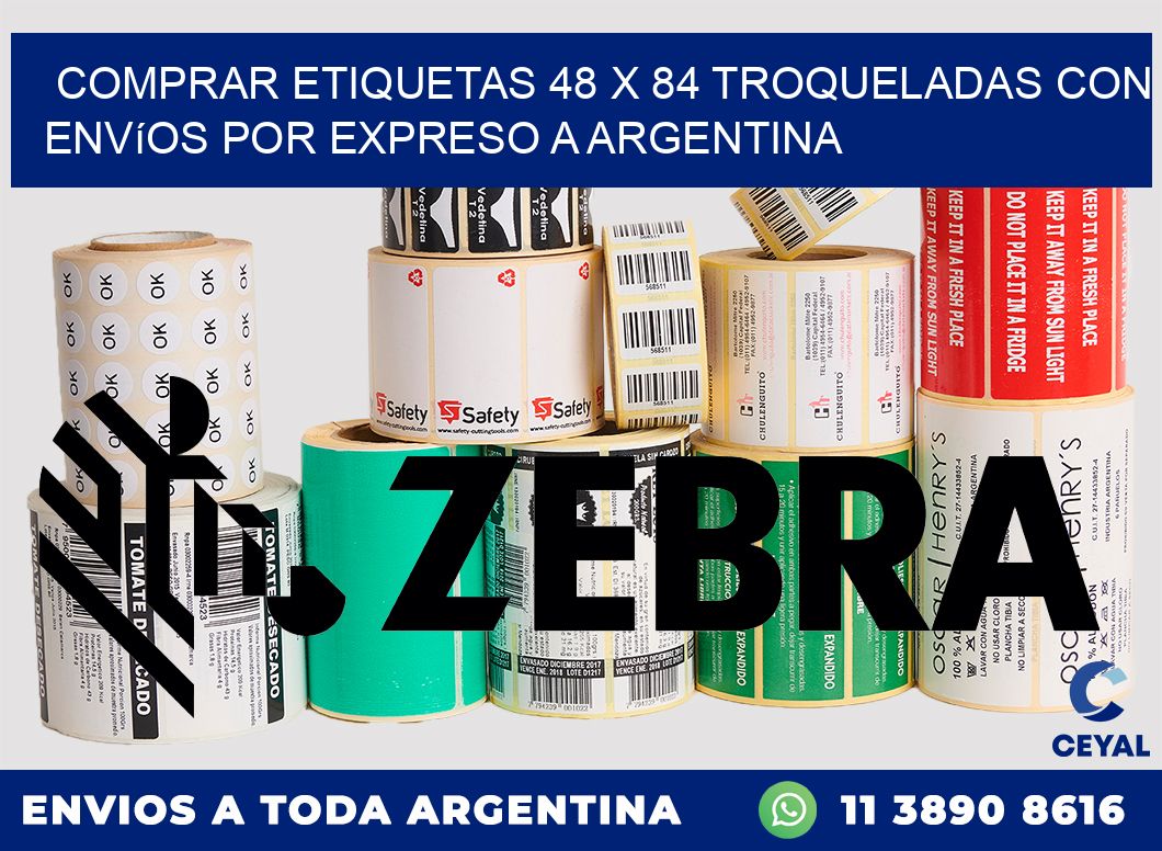 Comprar etiquetas 48 x 84 troqueladas con envíos por expreso a Argentina