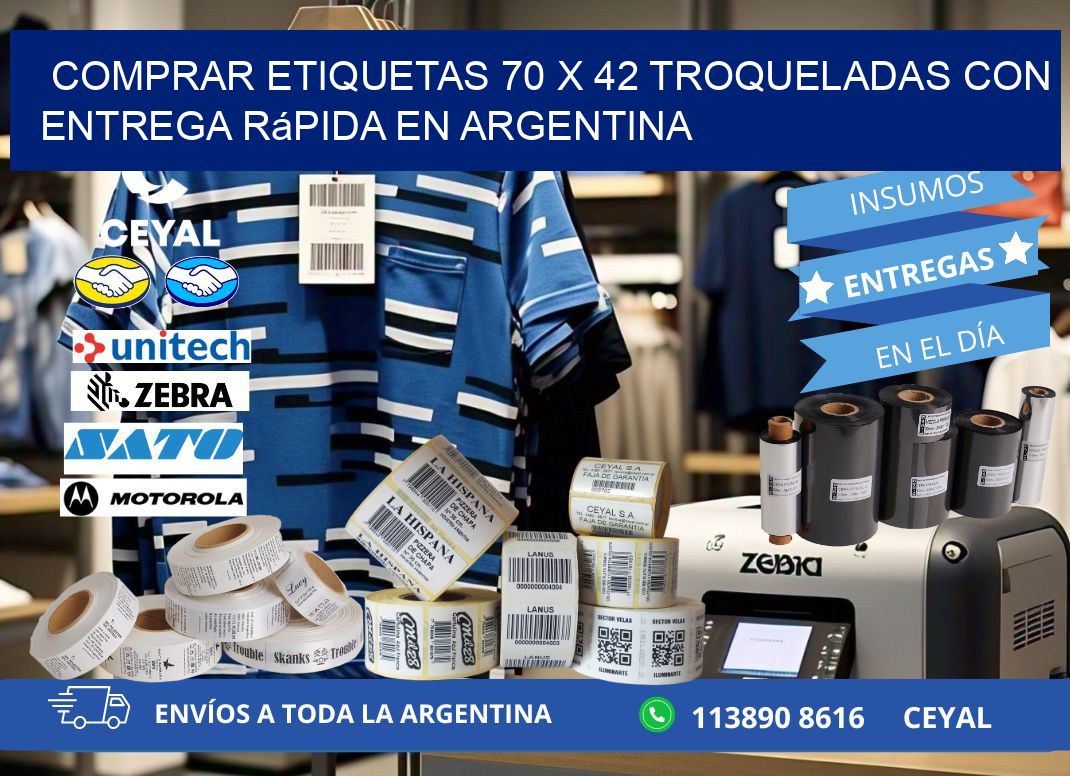 Comprar etiquetas 70 x 42 troqueladas con entrega rápida en Argentina