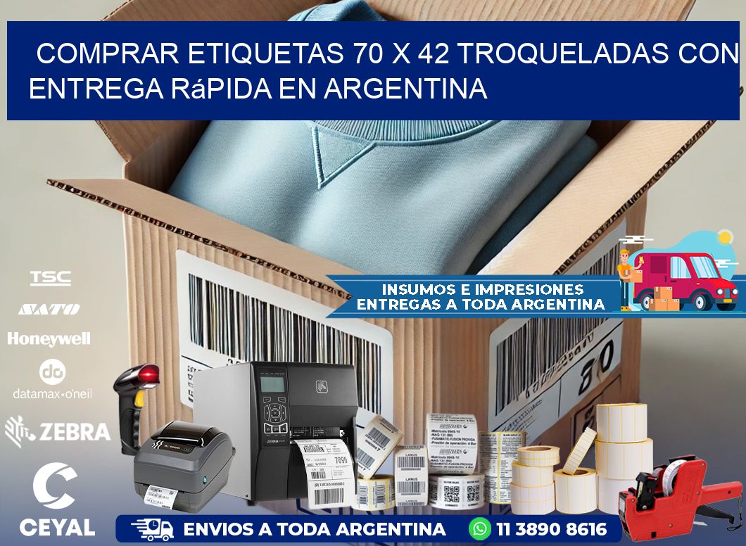 Comprar etiquetas 70 x 42 troqueladas con entrega rápida en Argentina