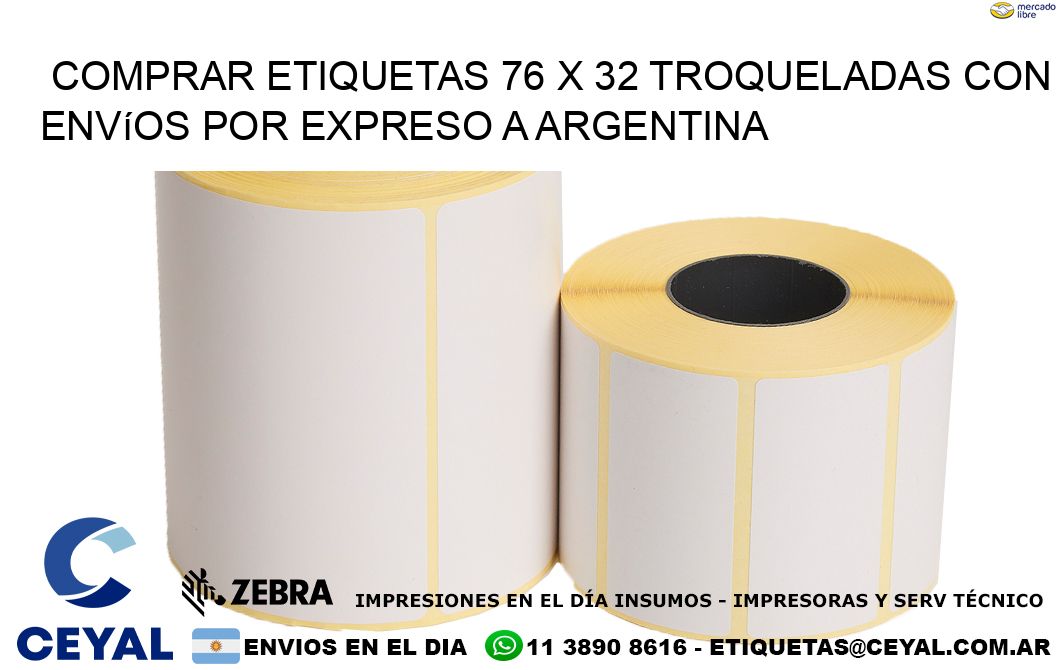 Comprar etiquetas 76 x 32 troqueladas con envíos por expreso a Argentina