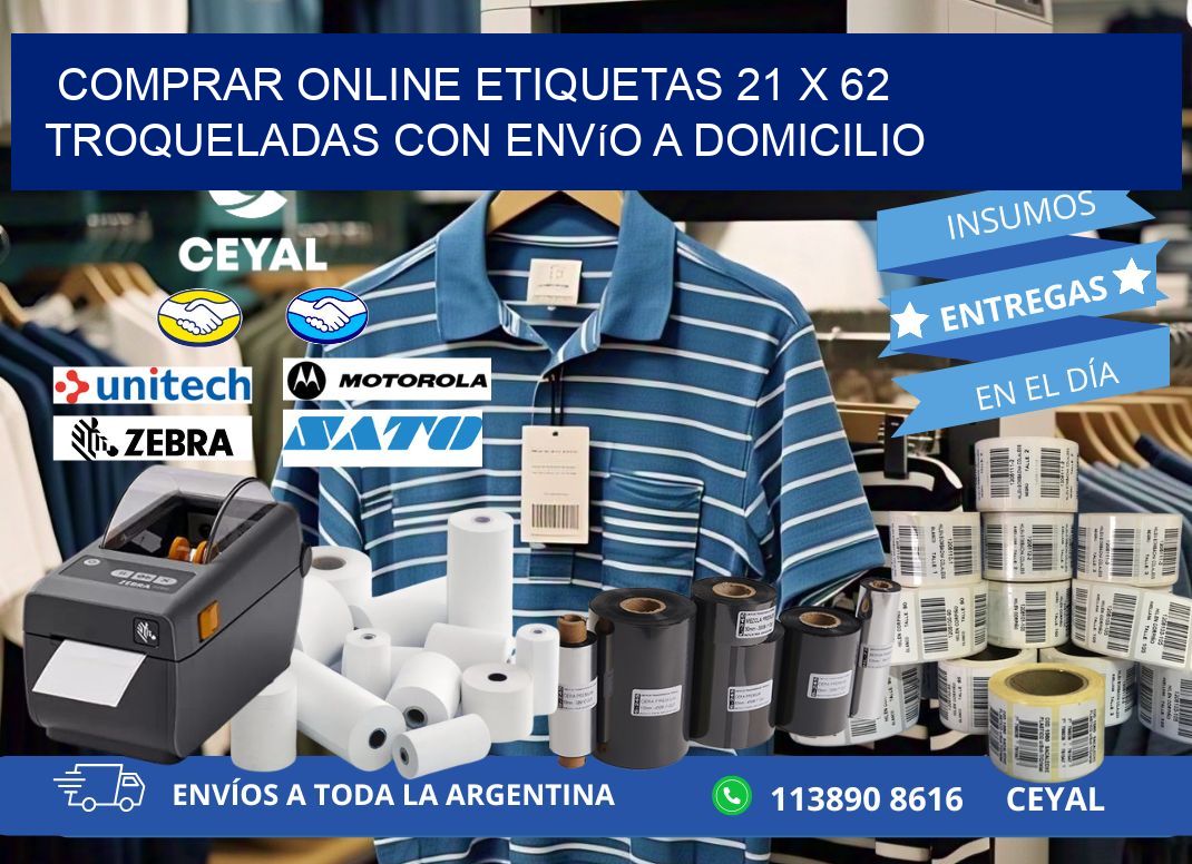Comprar online etiquetas 21 x 62 troqueladas con envío a domicilio