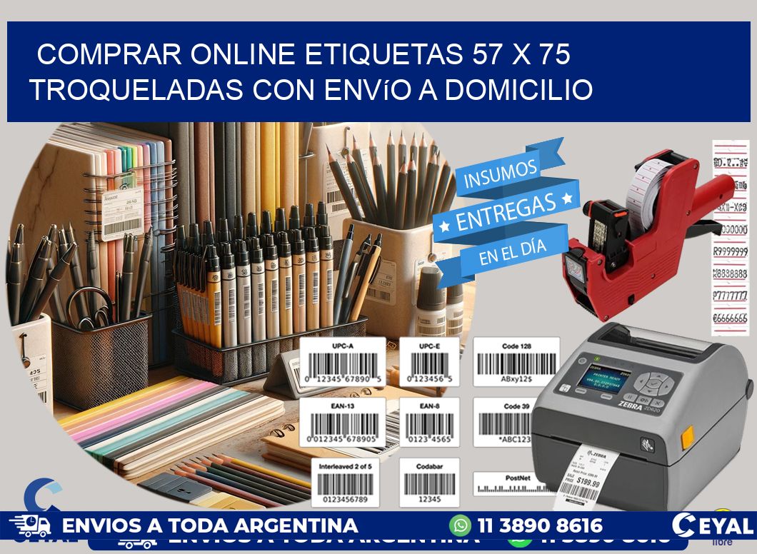 Comprar online etiquetas 57 x 75 troqueladas con envío a domicilio
