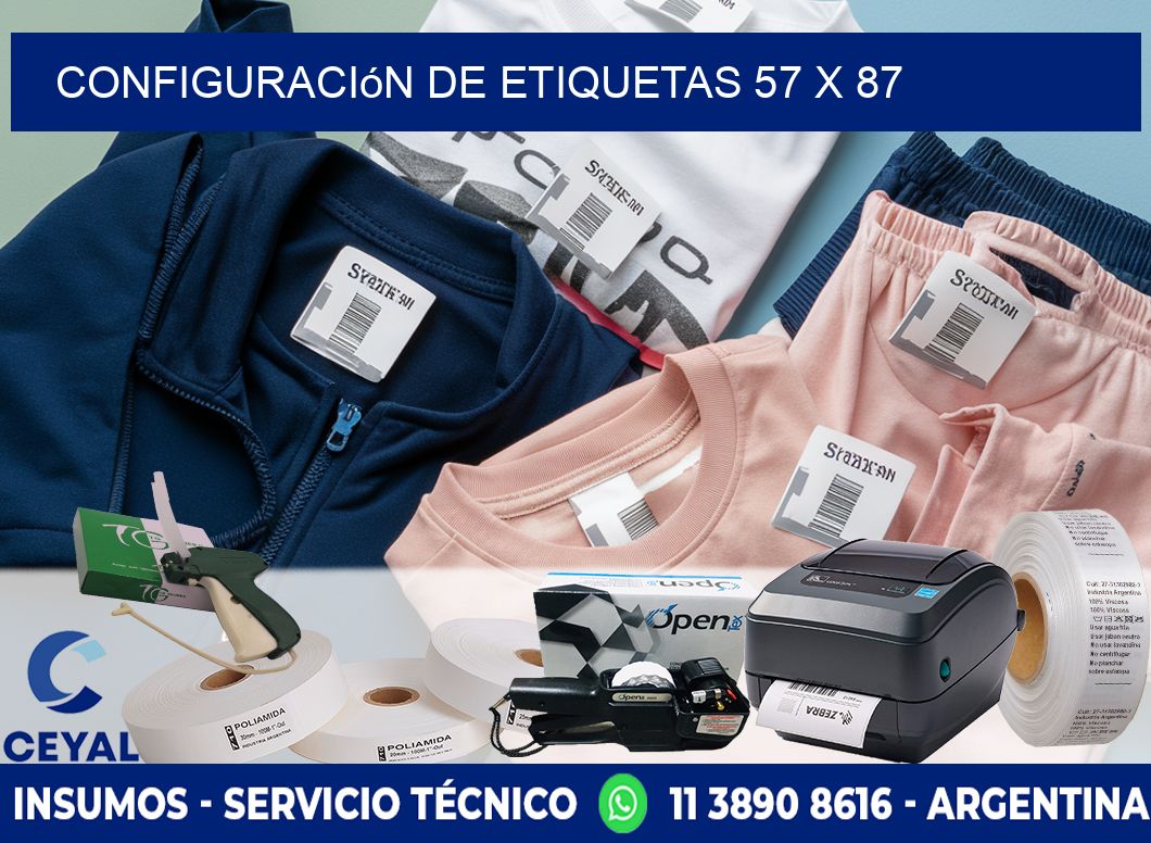 Configuración de etiquetas 57 x 87