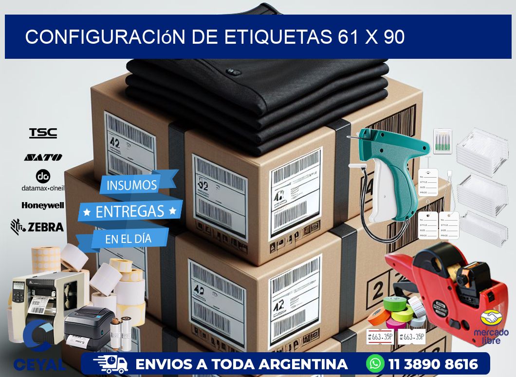 Configuración de etiquetas 61 x 90