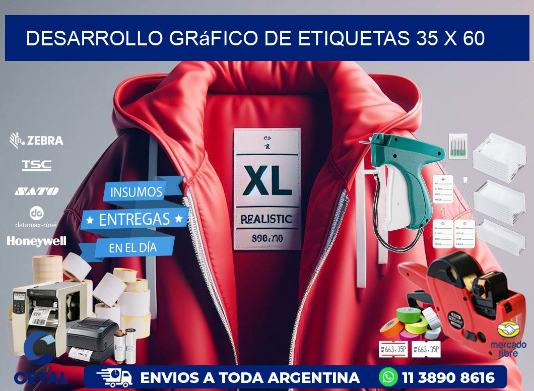 Desarrollo gráfico de etiquetas 35 x 60