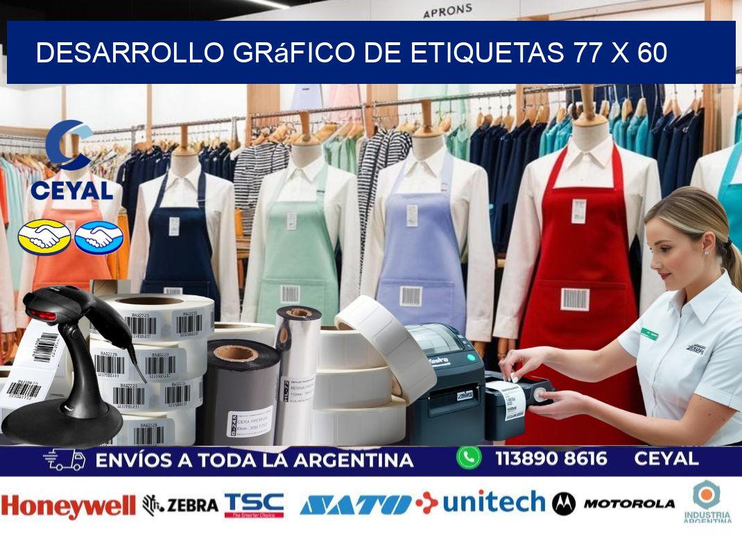 Desarrollo gráfico de etiquetas 77 x 60