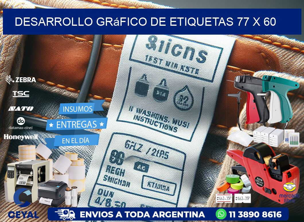 Desarrollo gráfico de etiquetas 77 x 60