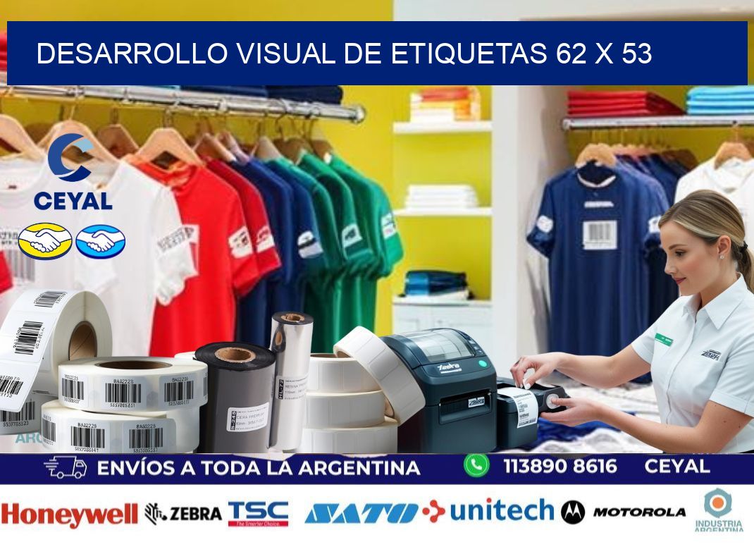 Desarrollo visual de etiquetas 62 x 53