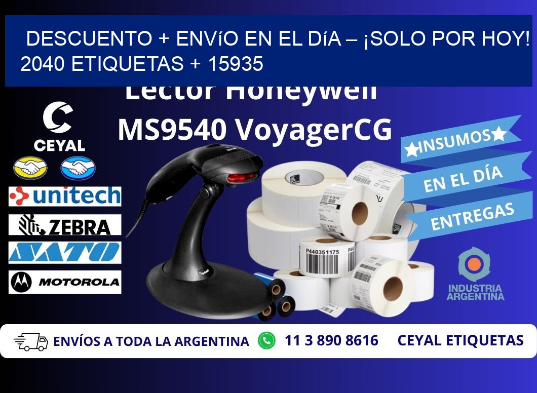Descuento + envío en el Día – ¡Solo por Hoy! 2040 etiquetas + 15935