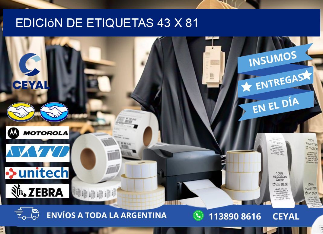 Edición de etiquetas 43 x 81