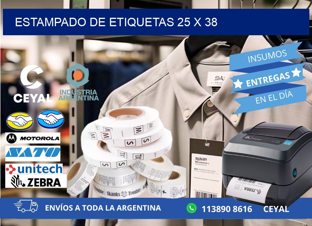 Estampado de etiquetas 25 x 38