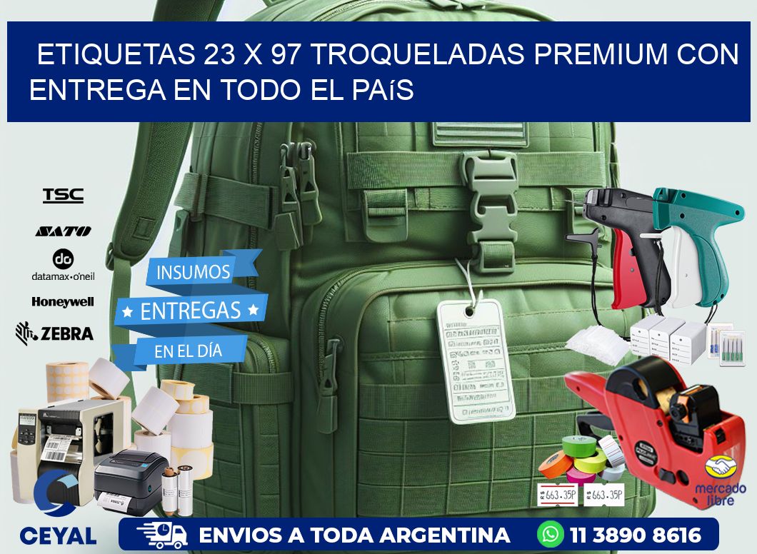 Etiquetas 23 x 97 troqueladas premium con entrega en todo el país