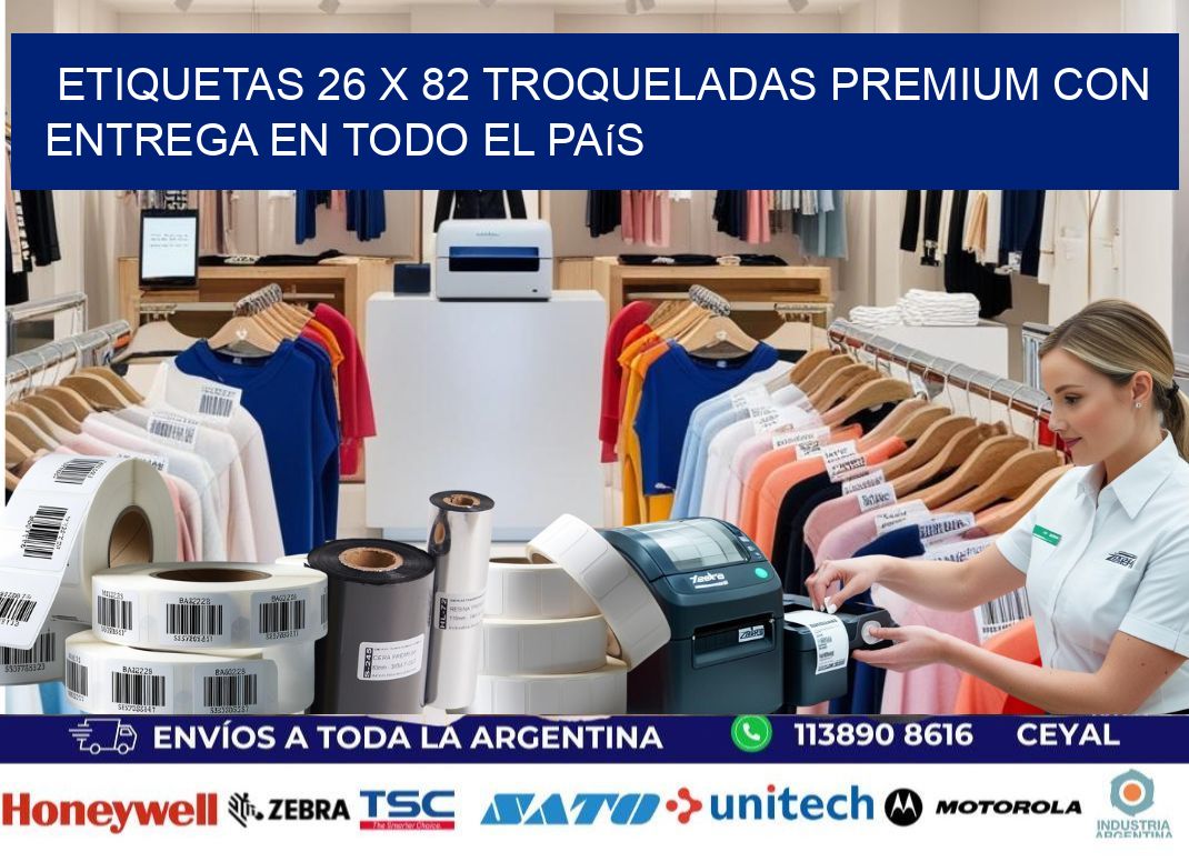 Etiquetas 26 x 82 troqueladas premium con entrega en todo el país