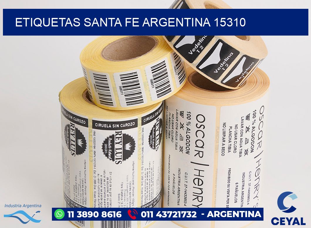 Etiquetas Santa Fe Argentina 15310