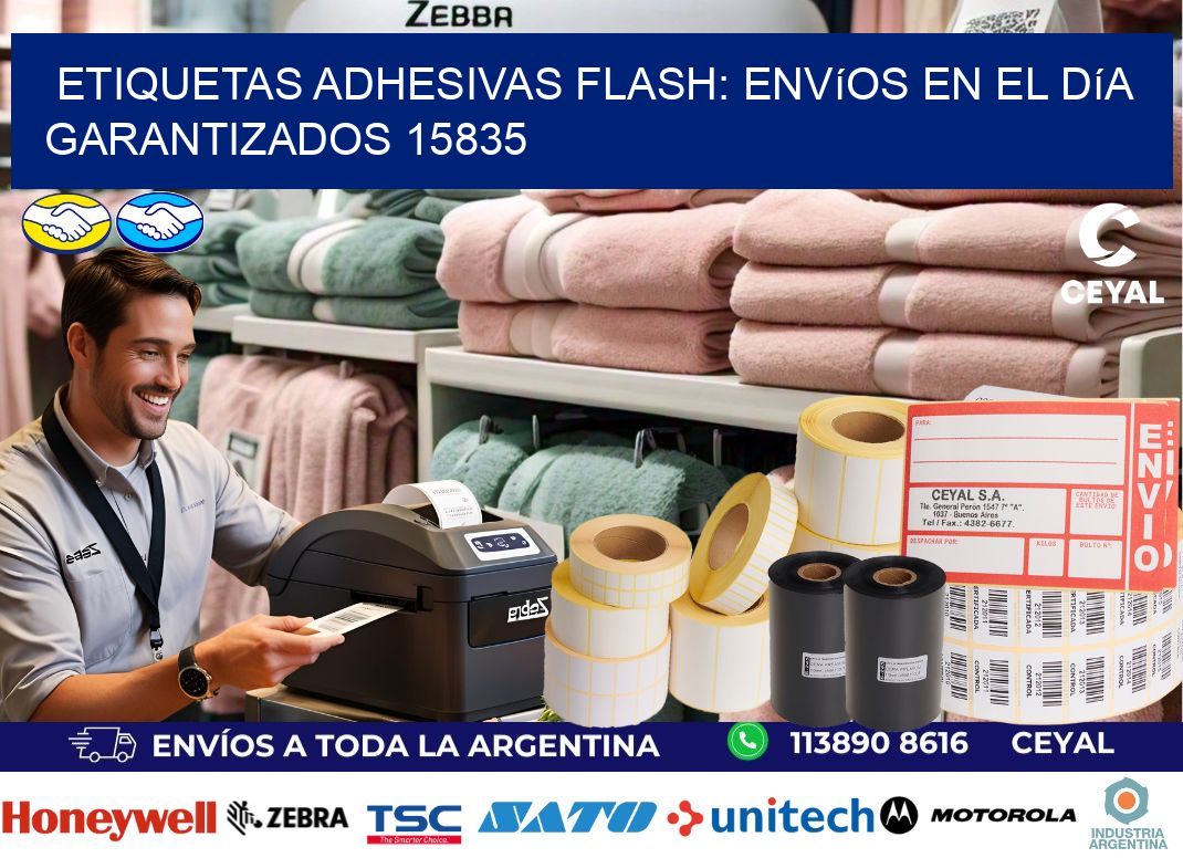 Etiquetas adhesivas Flash: Envíos en el Día Garantizados 15835