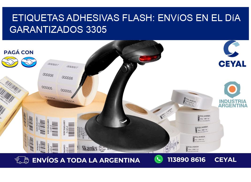 Etiquetas adhesivas Flash: Envíos en el Día Garantizados 3305