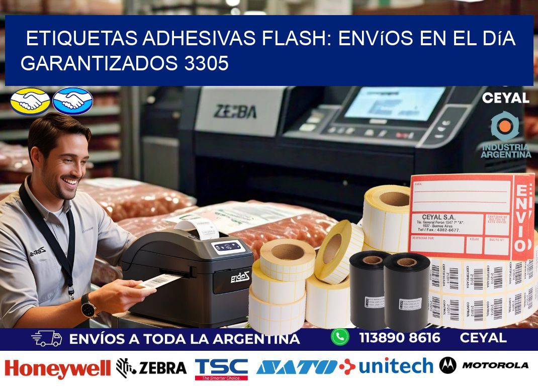 Etiquetas adhesivas Flash: Envíos en el Día Garantizados 3305