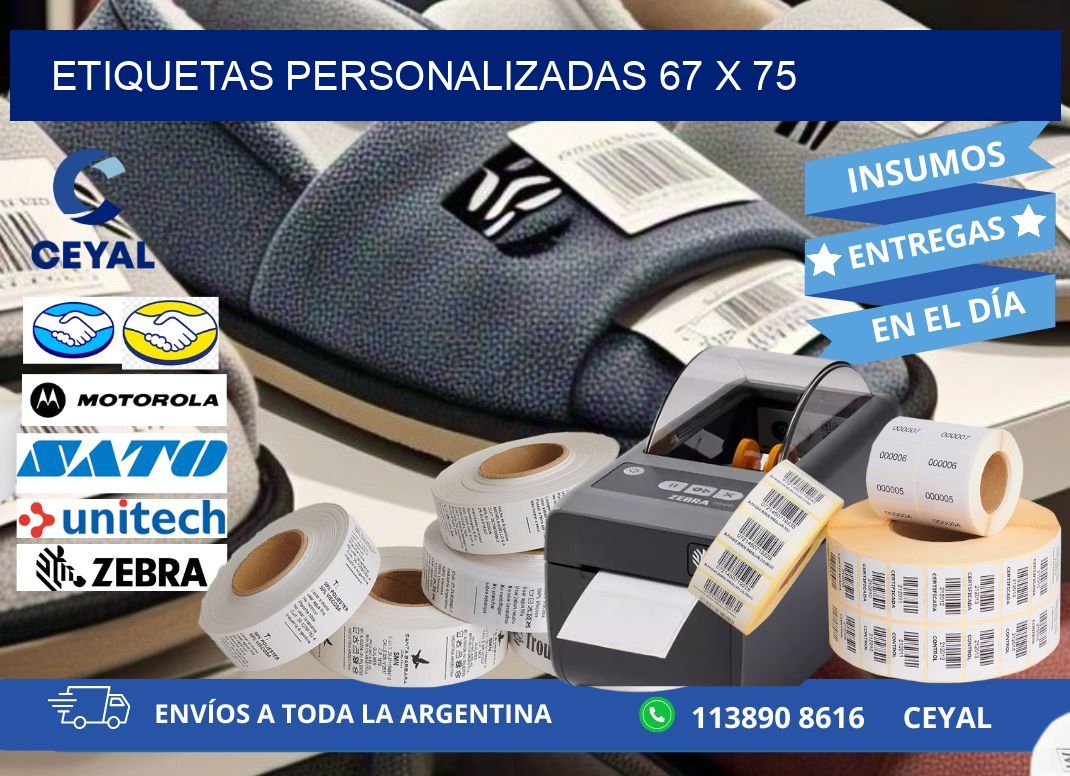 Etiquetas personalizadas 67 x 75