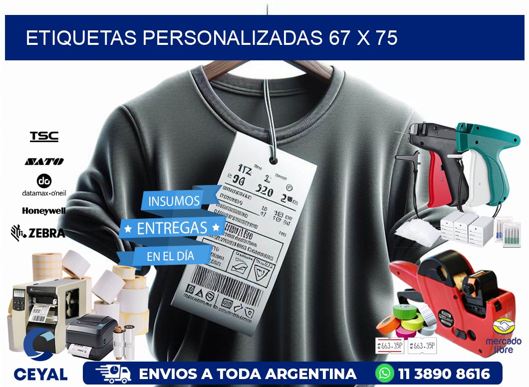 Etiquetas personalizadas 67 x 75