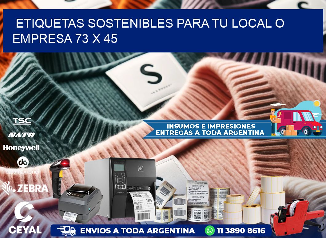 Etiquetas sostenibles para tu local o empresa 73 x 45