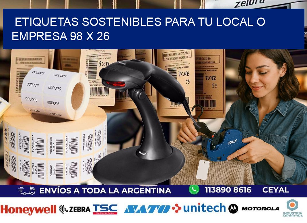 Etiquetas sostenibles para tu local o empresa 98 x 26