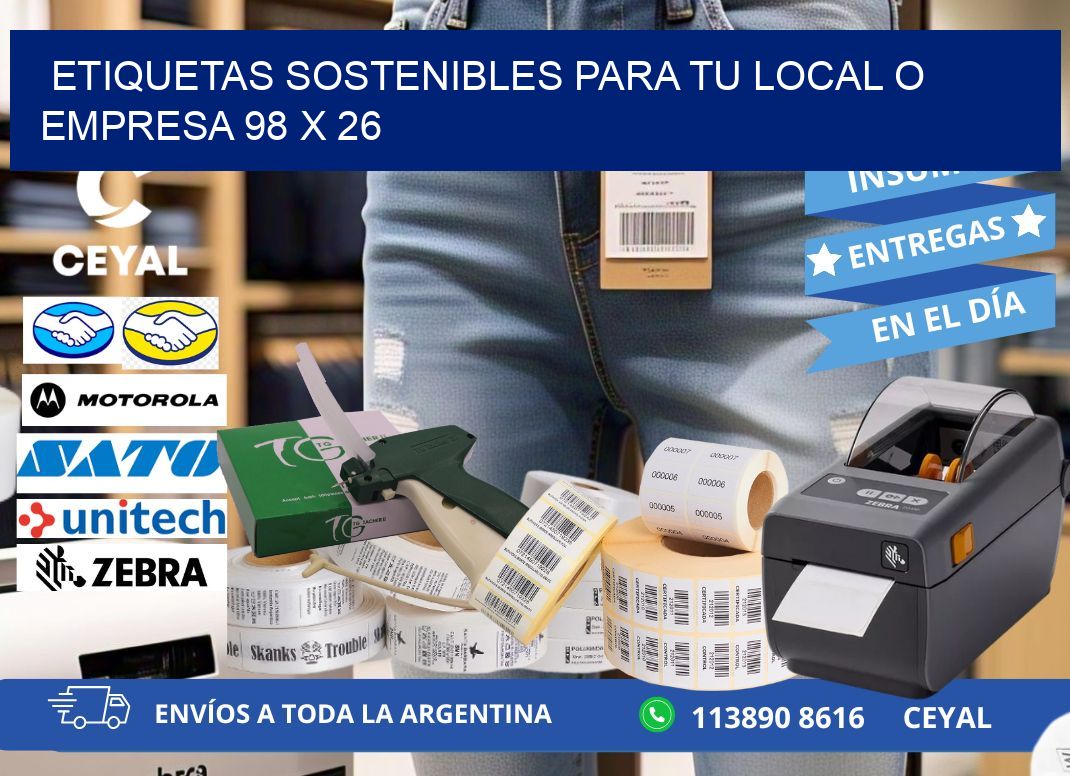 Etiquetas sostenibles para tu local o empresa 98 x 26