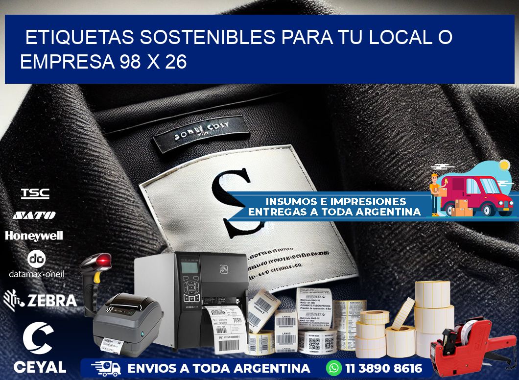 Etiquetas sostenibles para tu local o empresa 98 x 26