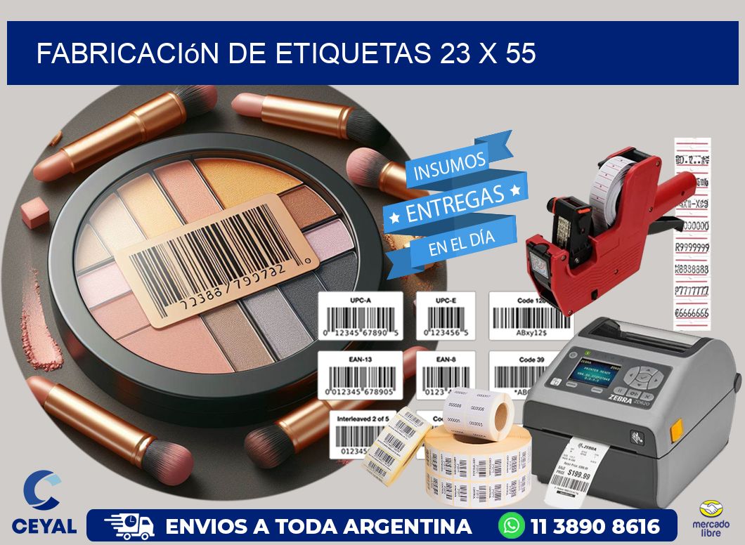 Fabricación de etiquetas 23 x 55