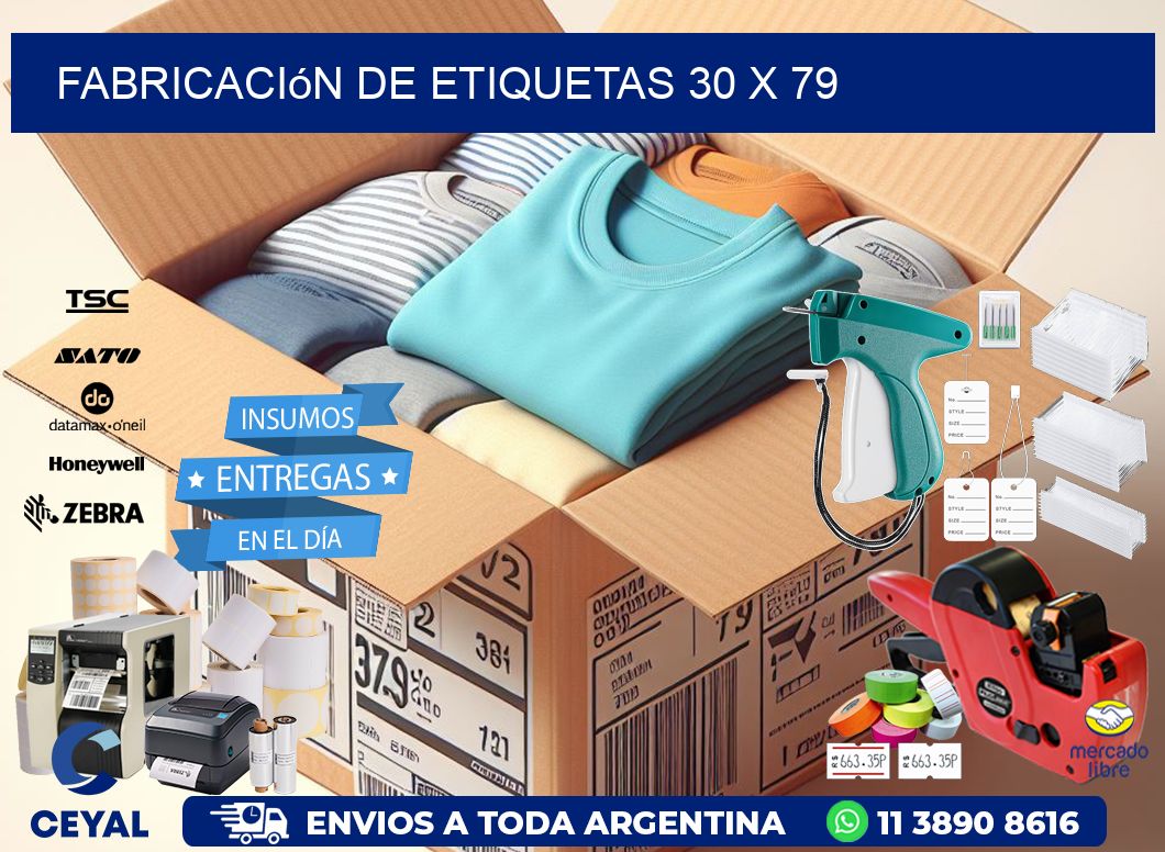 Fabricación de etiquetas 30 x 79