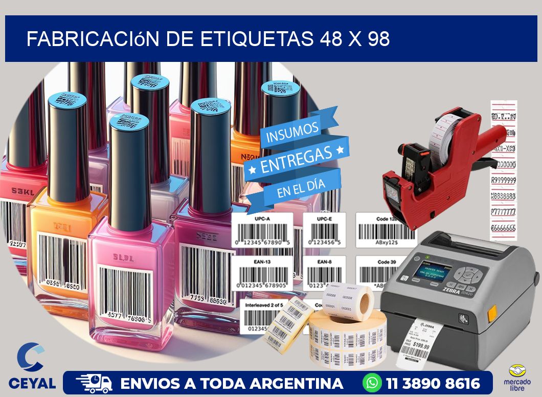 Fabricación de etiquetas 48 x 98